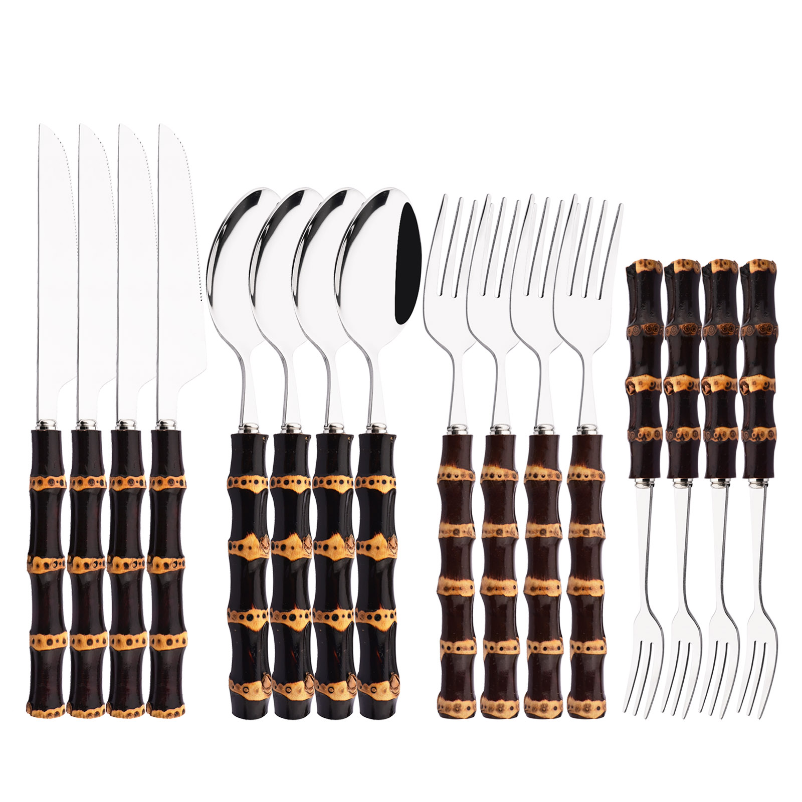 Commercial Kitchen Knives - Juego de Cubiertos de Bambú de