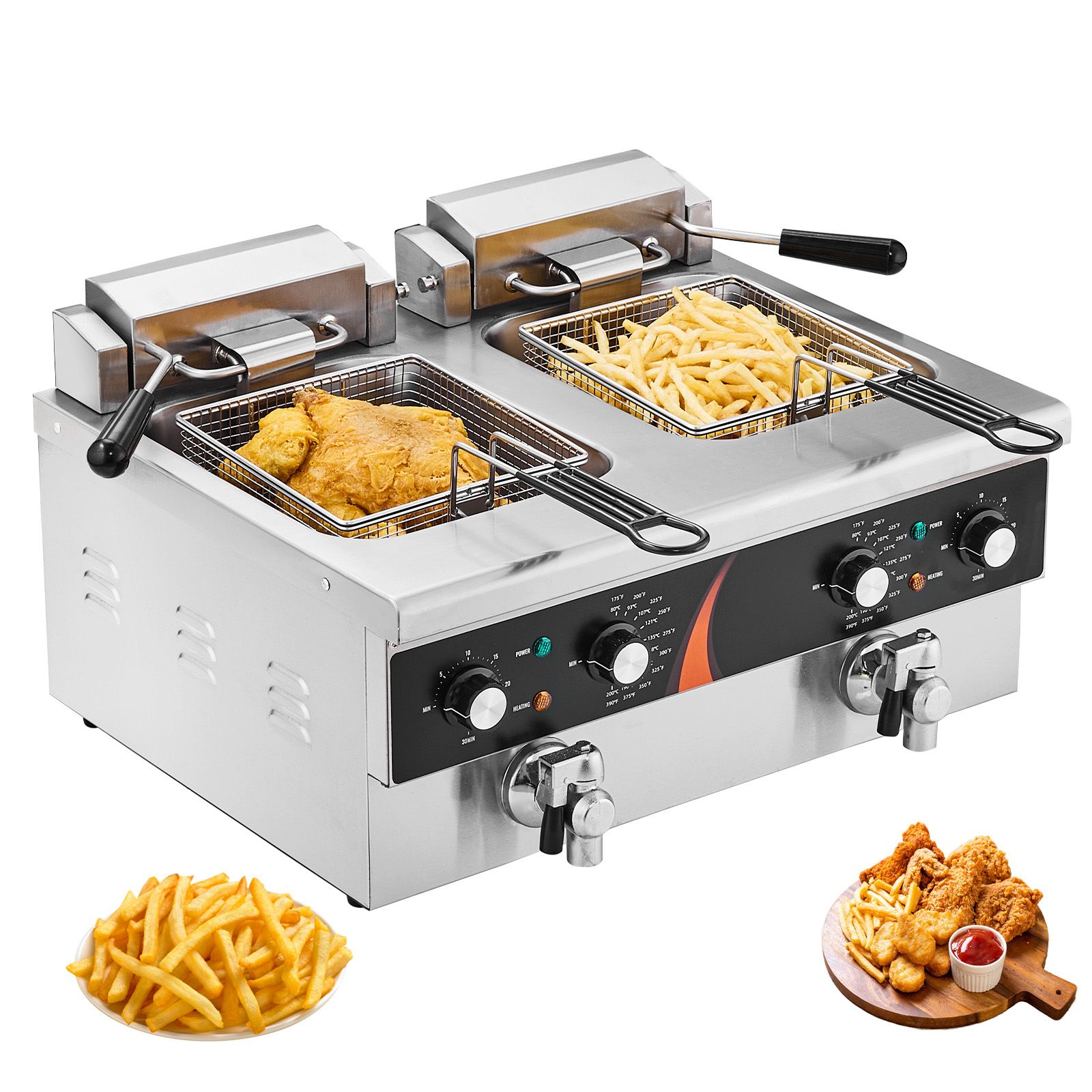 Commercial Kitchen Use - Freidora comercial de 3500W, freidora eléctrica