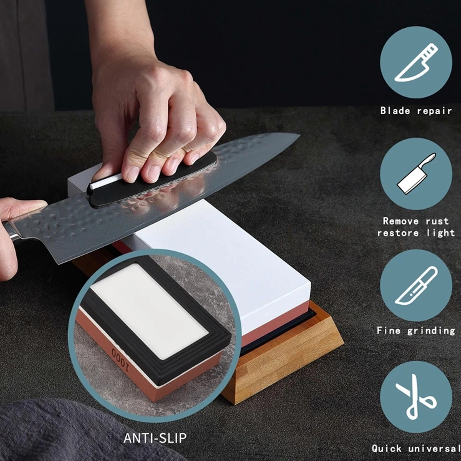 Piedras de afilar, afilador de - Commercial Kitchen Knives reseña y precio