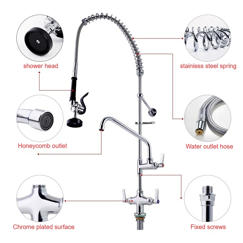 Grifo industrial de cocina con - Commercial Kitchen Taps reseña y precio