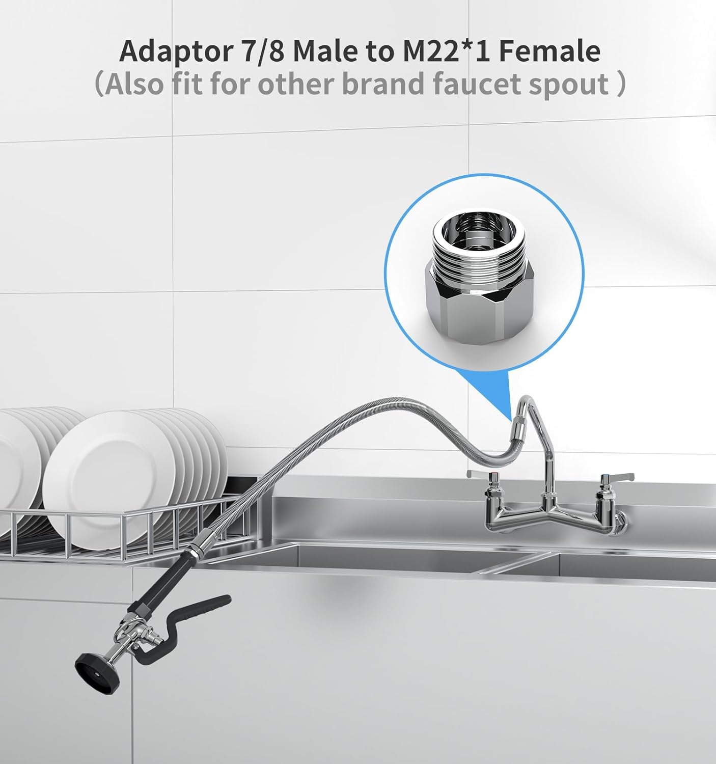 Manguera de acero inoxidable d - Commercial Kitchen Taps reseña y precio
