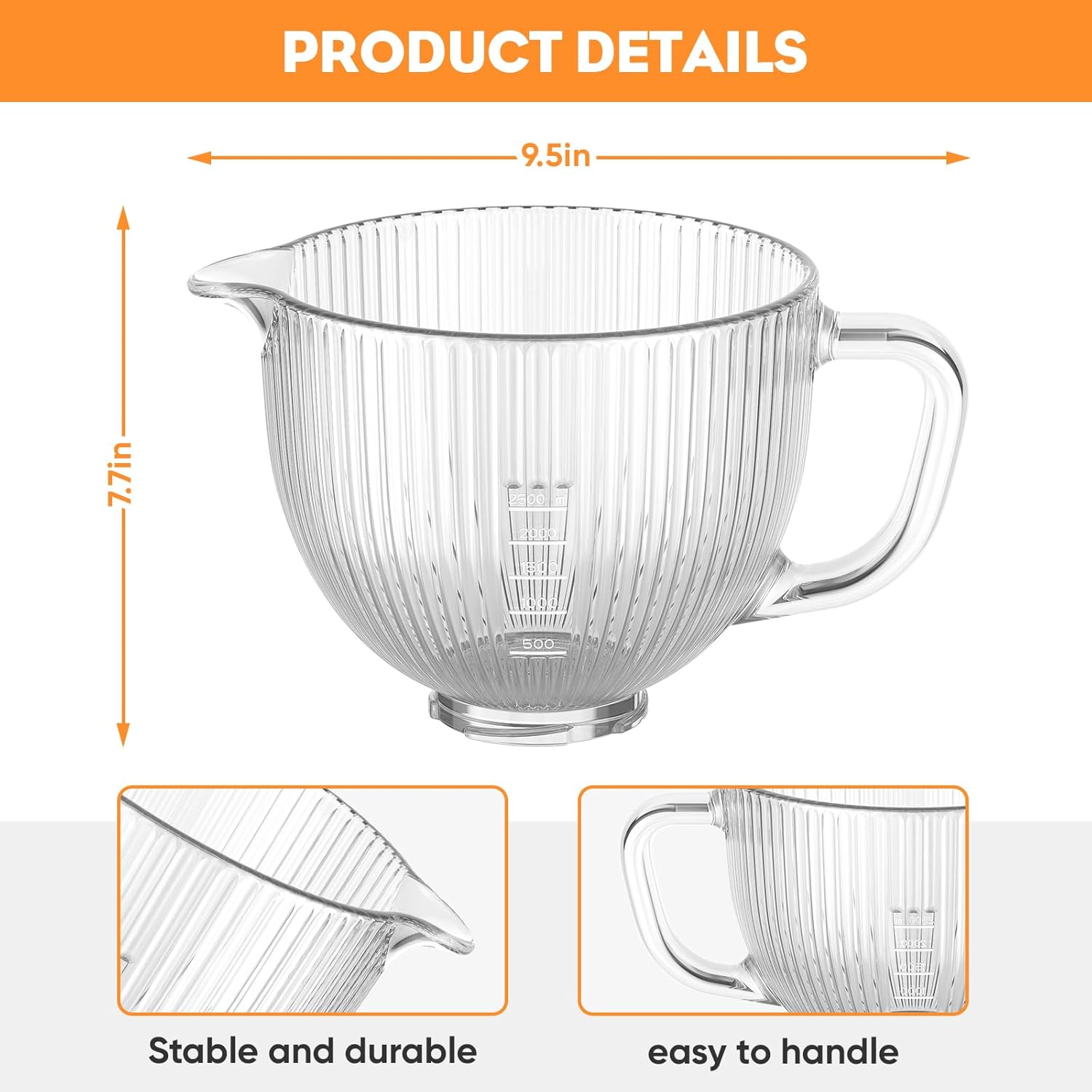GVODE Cuenco de vidrio para ba - Commercial Kitchenaid reseña y precio