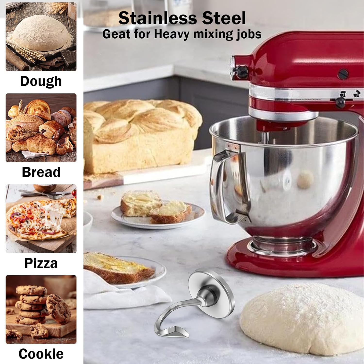Gancho Amasador de Acero Inoxi - Commercial Kitchenaid reseña y precio